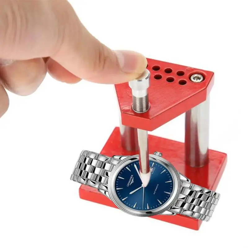 Alat Penarik dan Pemasang Jarum Jam Tangan Merah, Set Perkakas Perbaikan Komponen Jam Tangan untuk Pembuat Jam