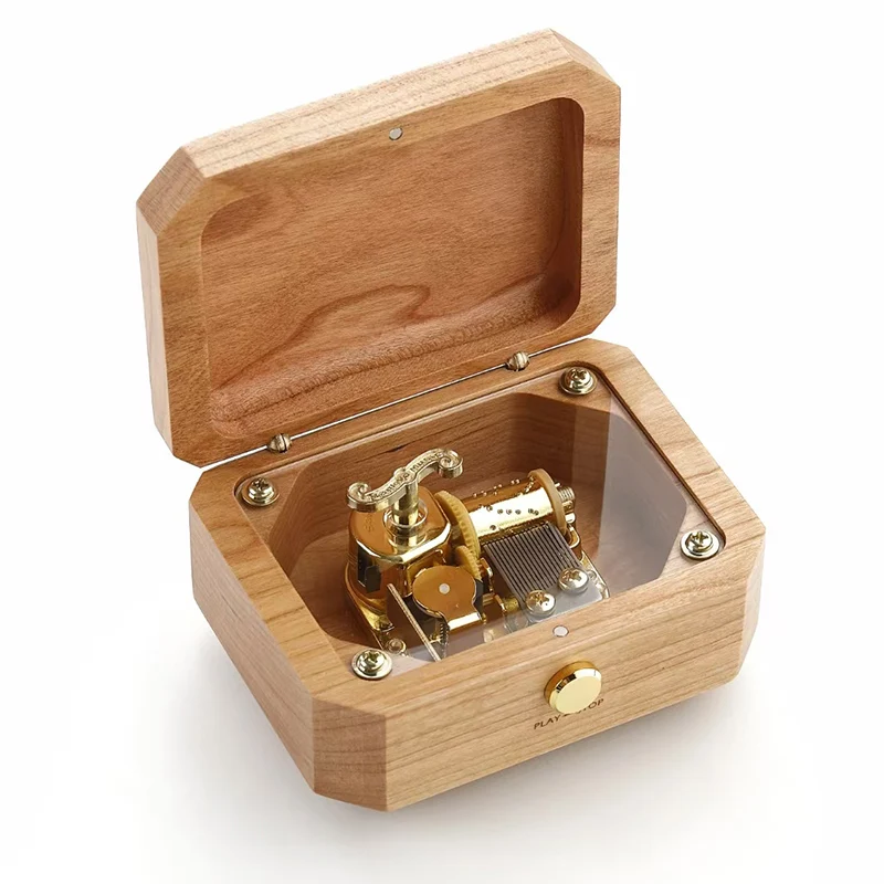 

SOFTALK Premium Cherry wood Musical Box - Solid Wood Davy Jones Music Box Birthday, Christmas, Valentine's Day Gift