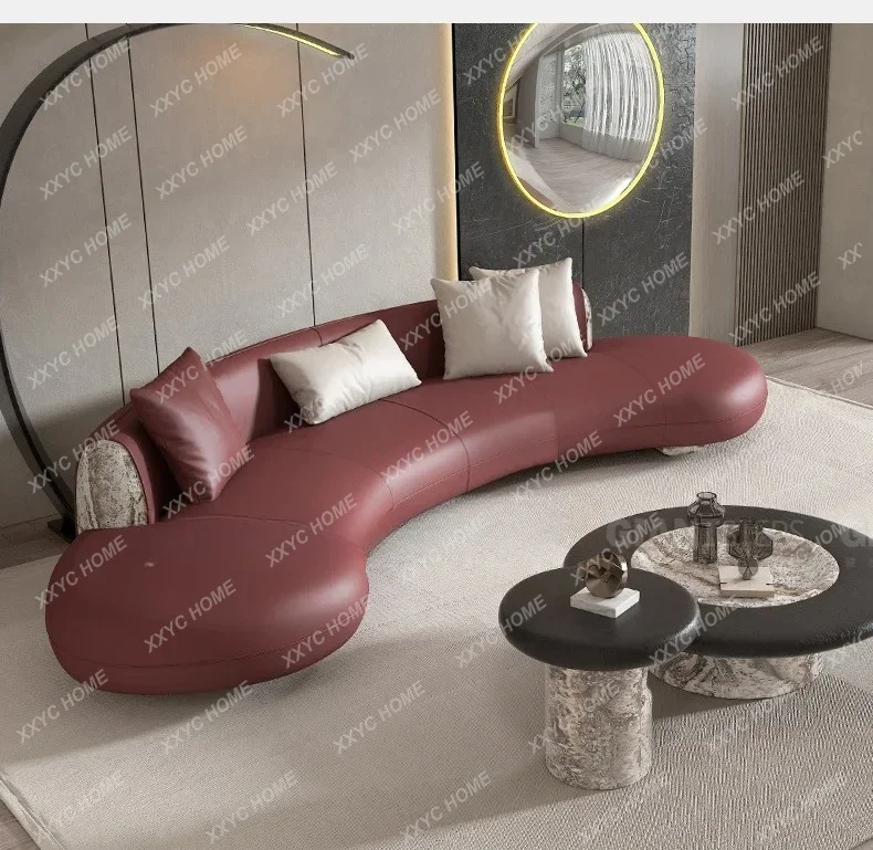 minimalist curved first layer cowhide sofa living room modern minimalist design