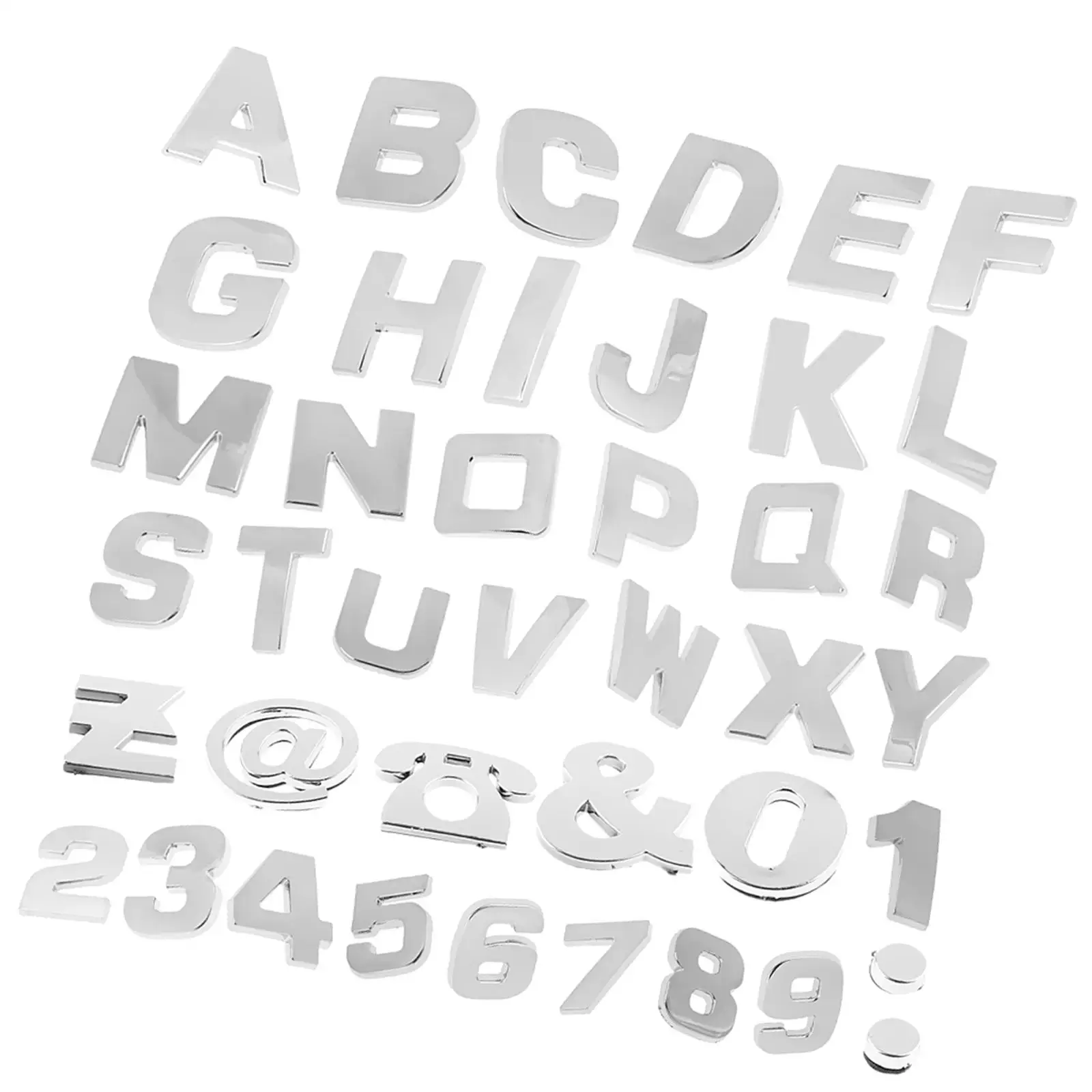 200 Pieces Chrome Car Sticker Alphabet Letter Number Symbol Decal