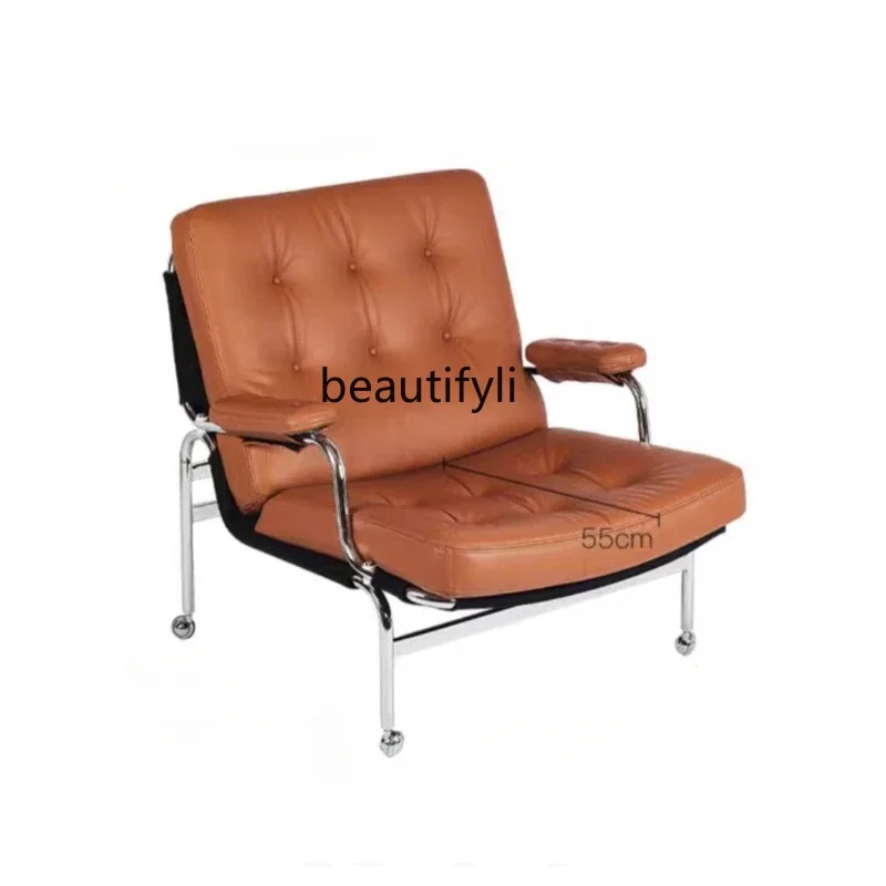 

Nordic Retro Designer Lounge Sofa Chair Bauhaus Light Luxury Leisure Recliner Nordic Removable Single Seat Chair furniture