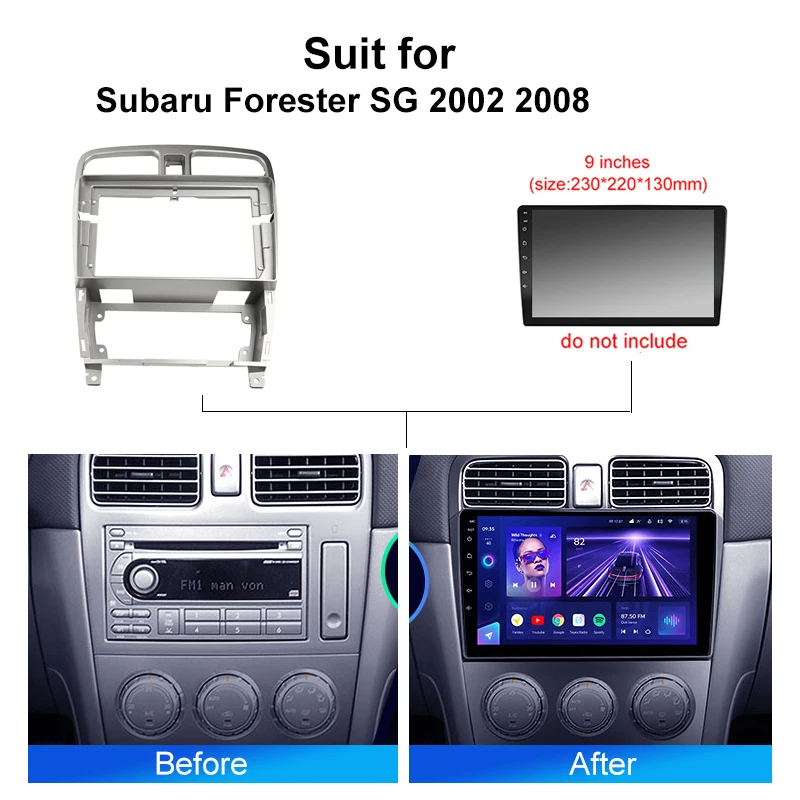 kenvox Car Radio For Subaru Forester SG 2002 2008 Android 2 Din dvd gps Stereo Mounting Bezel Faceplate Frame panel Kit