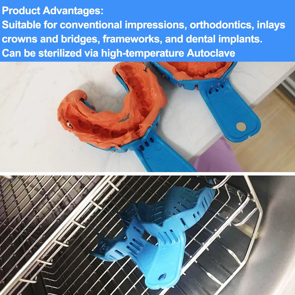 

FullMouth Dental Impression Trays 2Piece AutoclaveSafe Plastic Large Medium Small Dentistry Lab Instruments