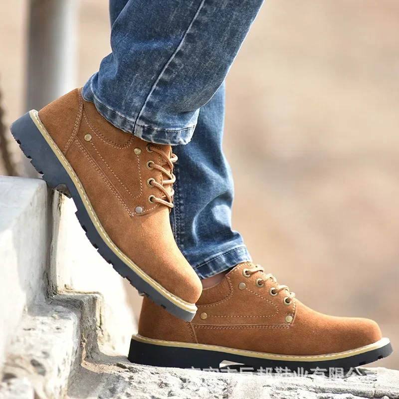 Cow Tendon Sole Anti Impact Anti Puncture Wear-resistant Oil Resistant Suede Labor Protection Shoes for One Shipment