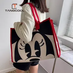 Disney-bolso de hombro de Mickey para mujer, bolso de mano de gran capacidad, de marca de lujo, de dibujos animados, a la moda