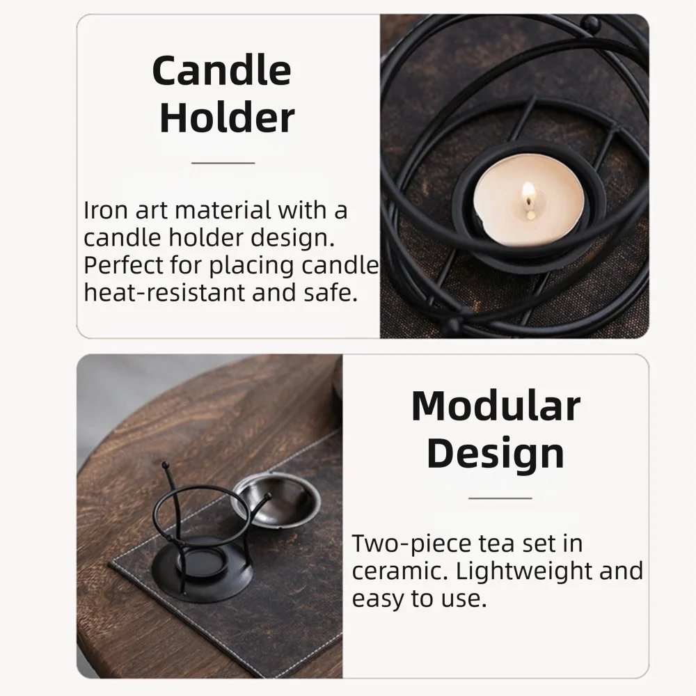 Creative Essential Oil Warmer Portable Polygon Metal Incense Burner Hollow Out Decorative Candle Heating Holder Bedroom Use - view 5