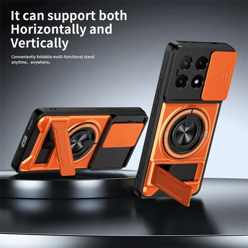 Magnetic Ring Holder Case For Xiaomi POCO X5 X5 Pro X6 X6 Pro X7 X7 Pro M6 Pro 4G M7 Pro 5G F8 Pro Slide Camera Cover view 5