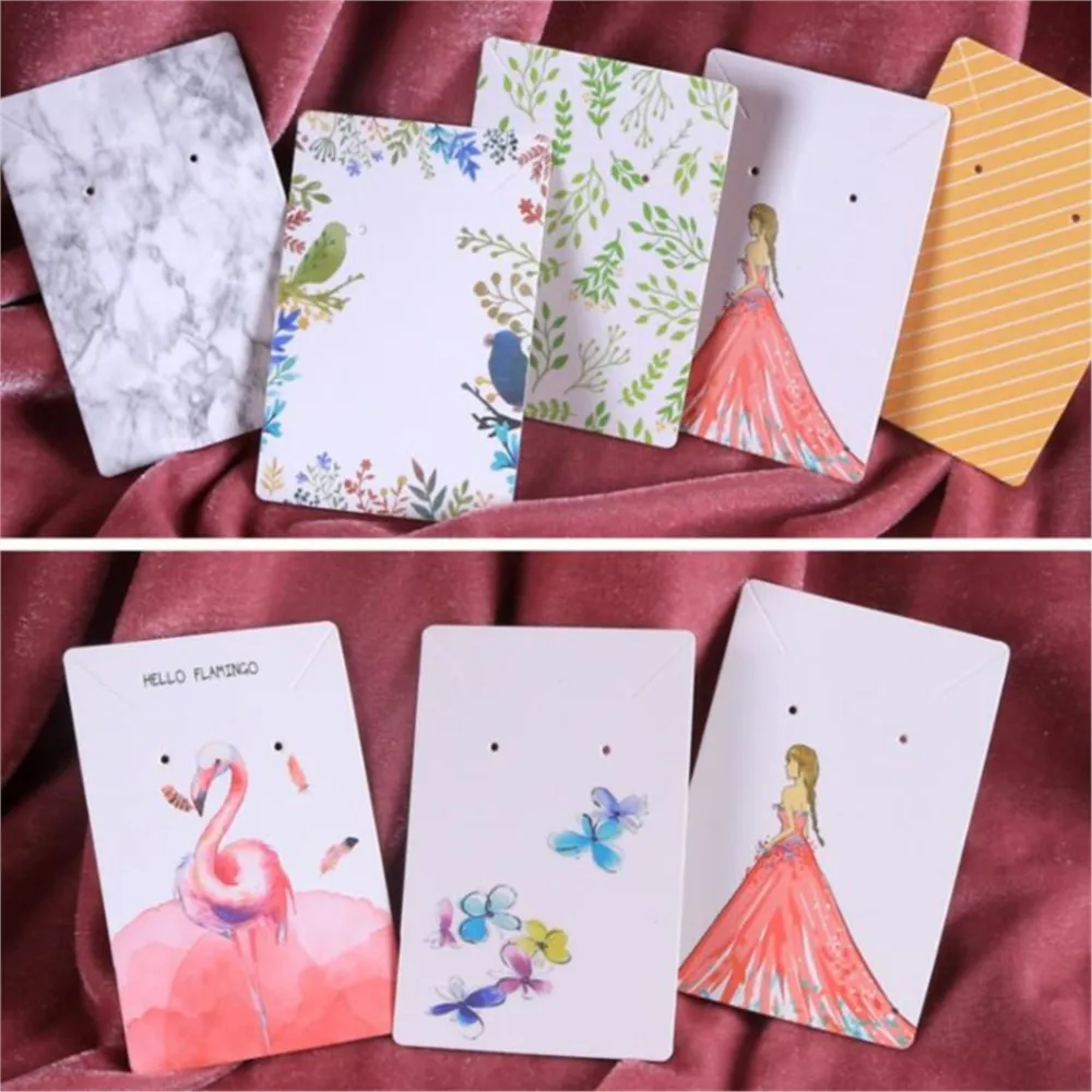 

50pcs Earring Display Cards Holders Sealing Bag For Necklace Keychain Jewelry Storage Small Business Selling Packaging Supplies