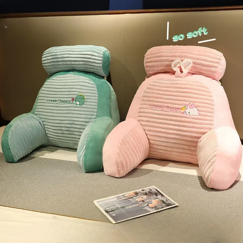 Bedhead Plush Fur Soft Pillow Cushion Student Dormitory Backrest Office Lunch Break Chair Cushion Cartoon Lovely Pillow