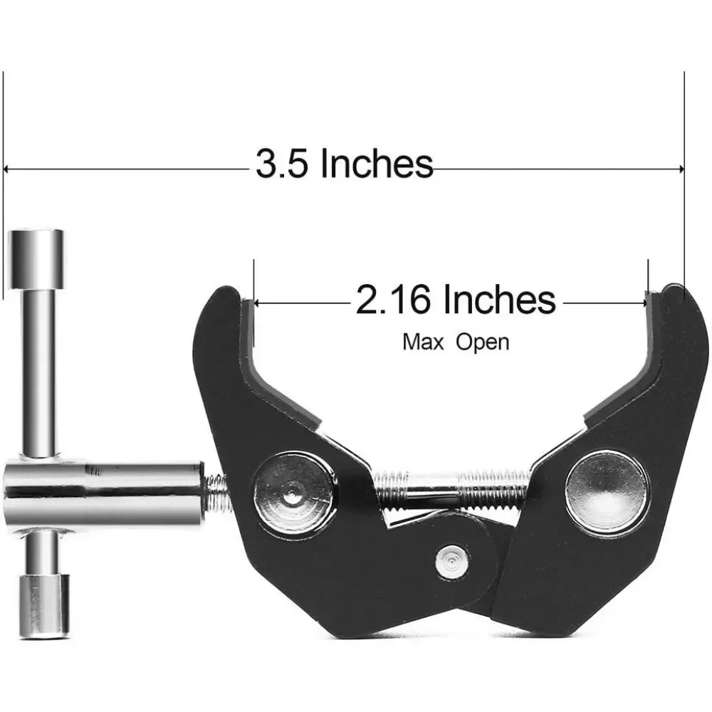 ERIKOLE Super Abrazadera de metal con 360 °   Abrazadera de brazo mágico con cabeza de bola doble con orificio de 1/4 "y 3/8" para monitor de cámara DSLR micrófono de luz LED