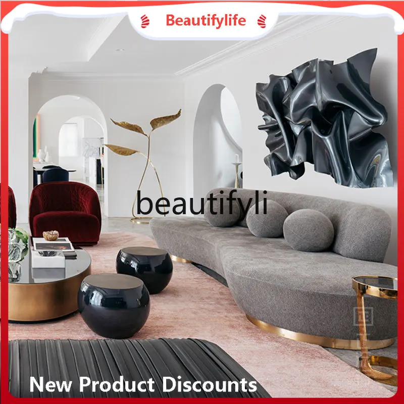 

A13 Living Room Decorative Painting Modern Minimalist Creative Wall Painting Abstract Three-Dimensional Wrinkled Painting