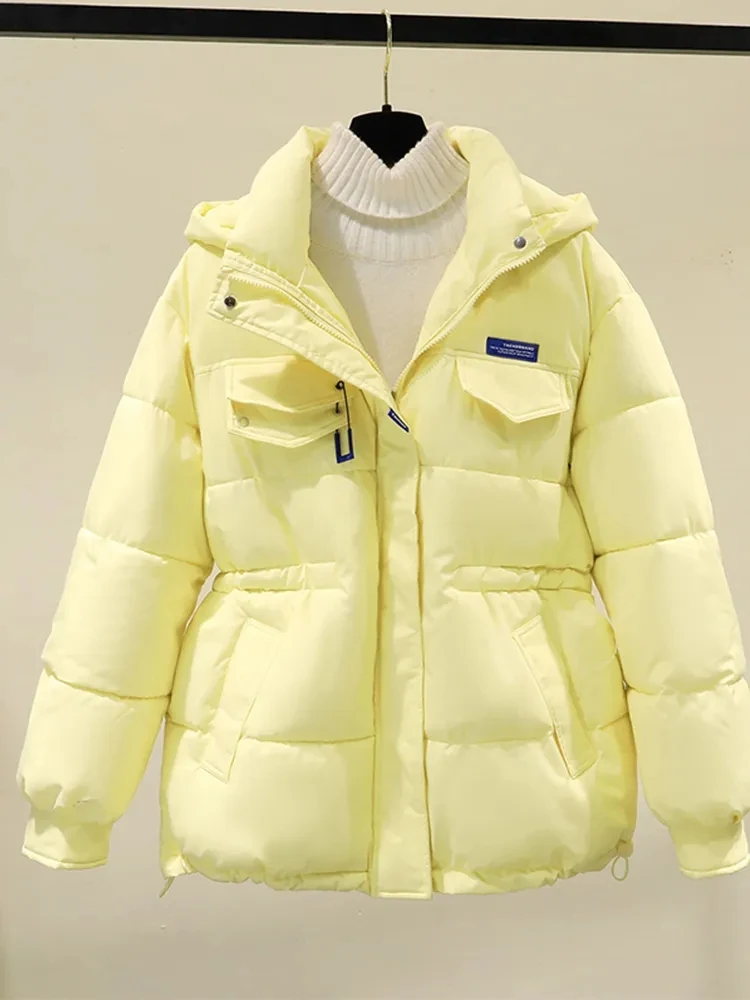 2023 Winter Jacket Women Hooded Padded Coat Korean Fashion Female Loose Warm Parkas Down Cotton Outwear