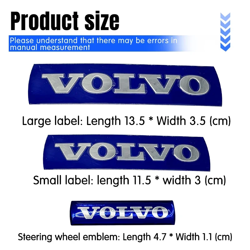 For Volvo XC60 S60L S60 S40 C30 XC90 S80L Front Grill Emblem badge Rear Trunk Badge Sticker Steering wheel sticker Accessories