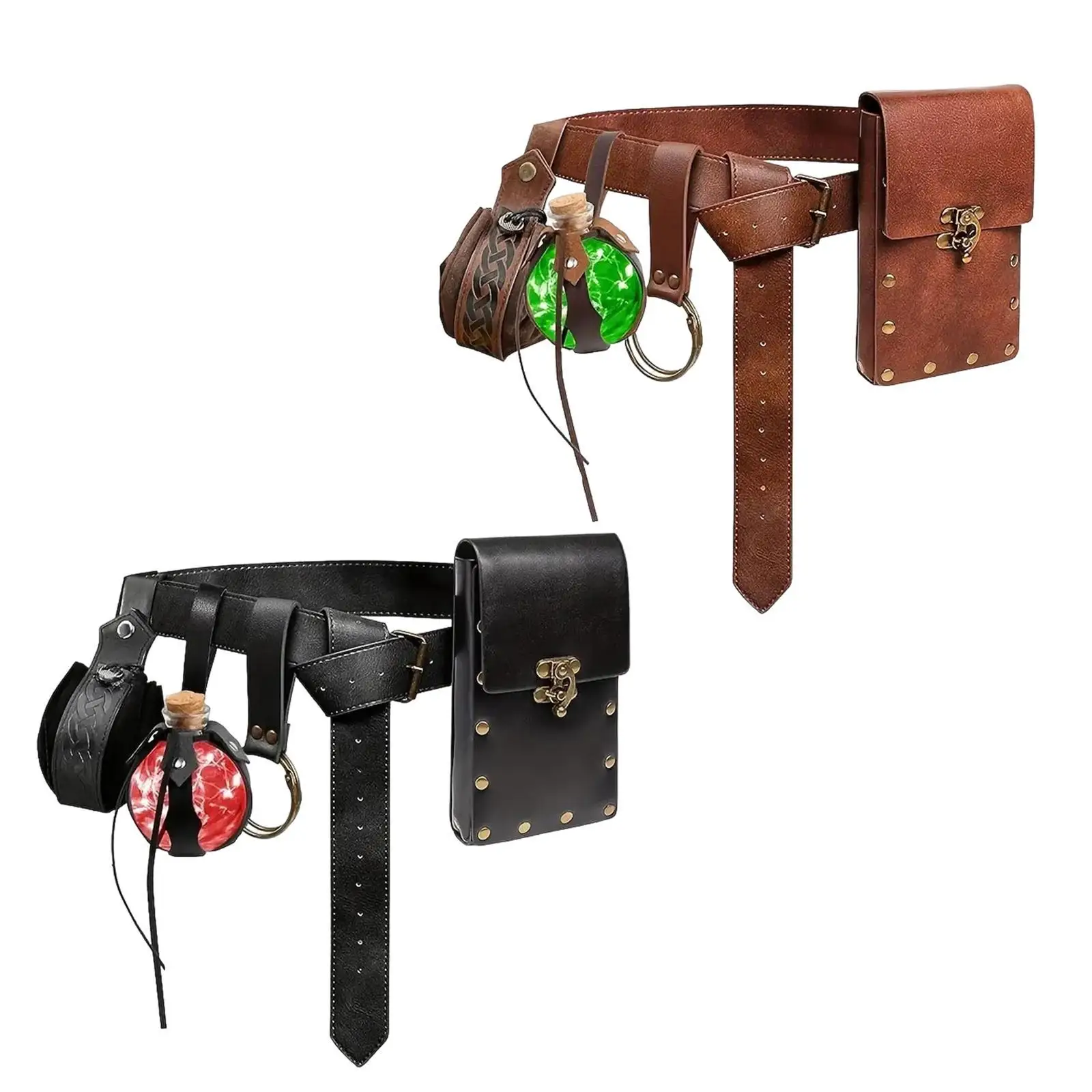 

Medieval Belt Bag Costume Accessory Men Multifunctional Medieval Vintage Style