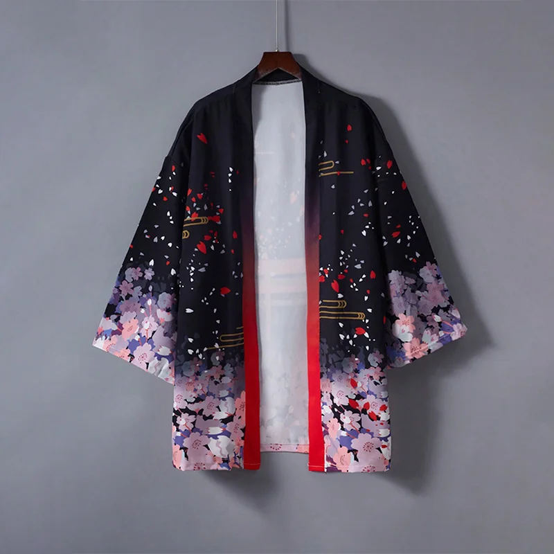 Japanese-Style Retro Cute Girl's School Uniform Kimono Cardigan Haori Summer Niche Design Personalized Print Beach Vacation Cover-Up Sun Protection Clothing