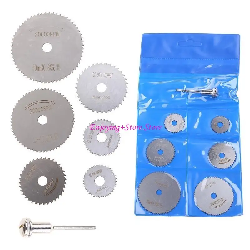 G6DA 7 stcs/set mini High Speed ​​Steel Web Cirkelomrichting Roterende snijblad Wielschijven