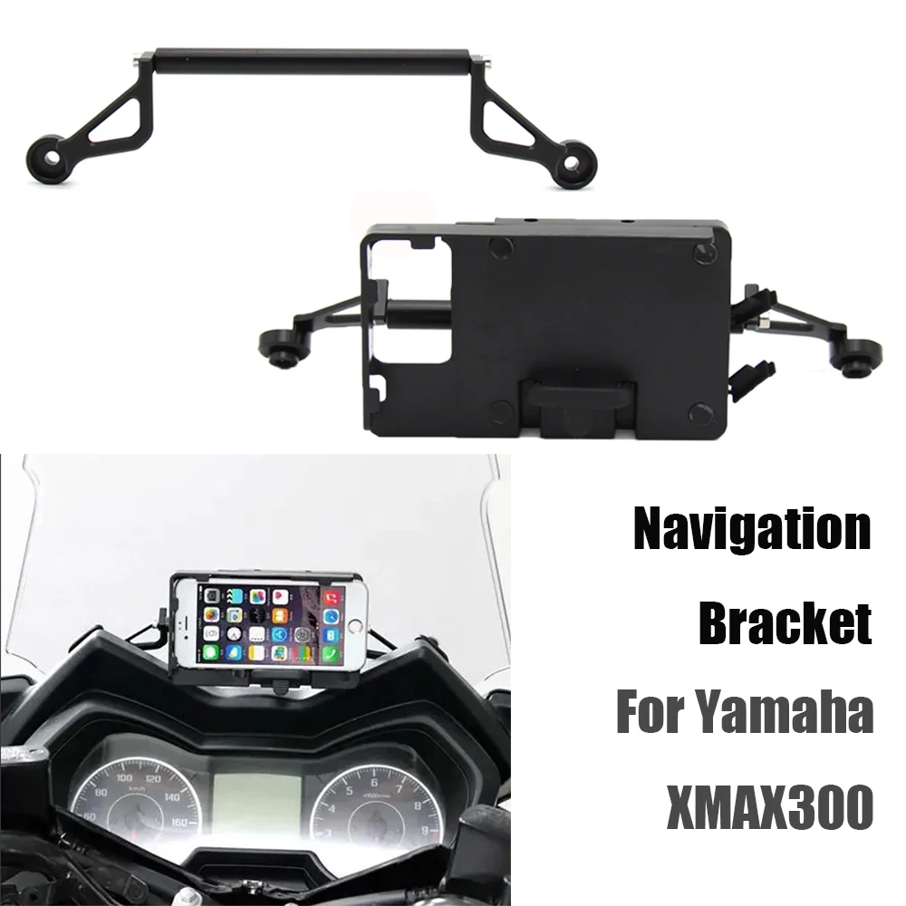 BLACK Mobile GPS Navigation Station Frame Plate Bracket For Yamaha XMAX300