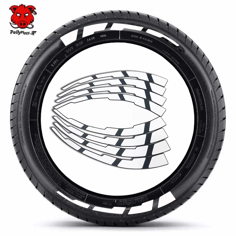 

8 Pcs/Lot Car Wheel Stickers Car Tuning Universal 3D Permanent PVC Joined Tyre Stickers Car Sticker Car Tire Decor Stickers