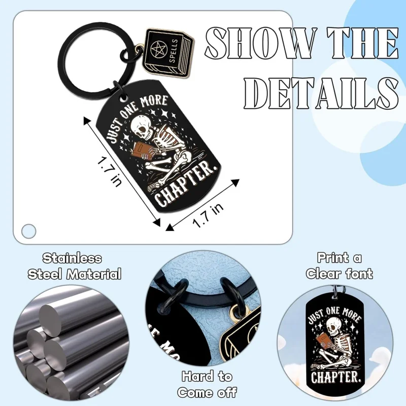 Book Keychain – Nerd & Book Lover Gift for Men Women, Stocking Stuffer for Bibliophiles, Reading Present for Her Him