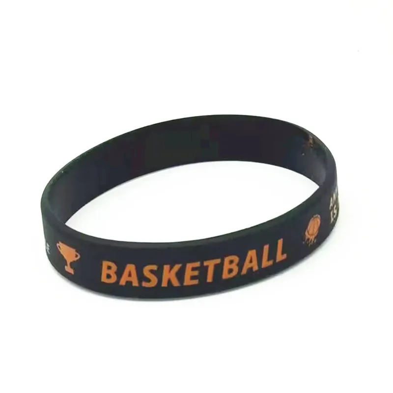 1pc/2pcs motivational basketball rubber wristband silicone bracelet2