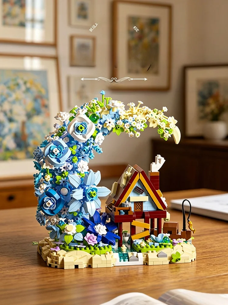 

High Aesthetic Flower Puzzle Building Blocks House Assembly Jigsaw Puzzle Educational Toys for Children Boys Girls Birthday G...