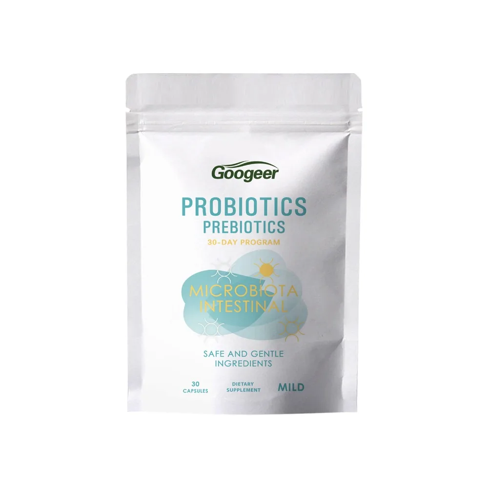 

Googeer Probiotics Capsules with Prebiotics for Intestinal Balance Mild Ingredients, 30 Count, Suitable for Long‑Term Use