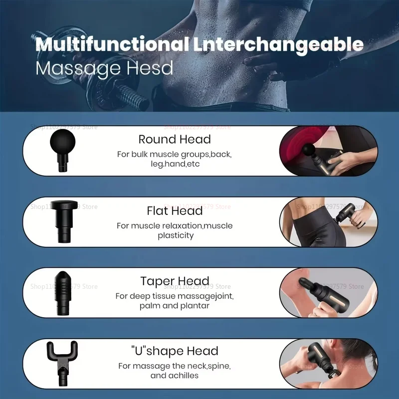 Deep Muscle Activity Electric Shock Massage Gun Neck Waist and Back Exclusive Physical Therapy Tool for Fitness Muscle Recovery