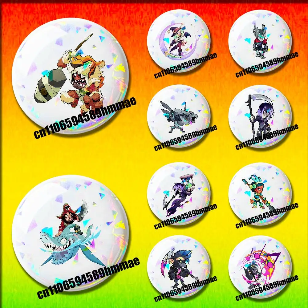 

For B-Brawlhalla Emblem Round Pins Insignia Badge Cover Brooch Button Hats Decoration 32mm