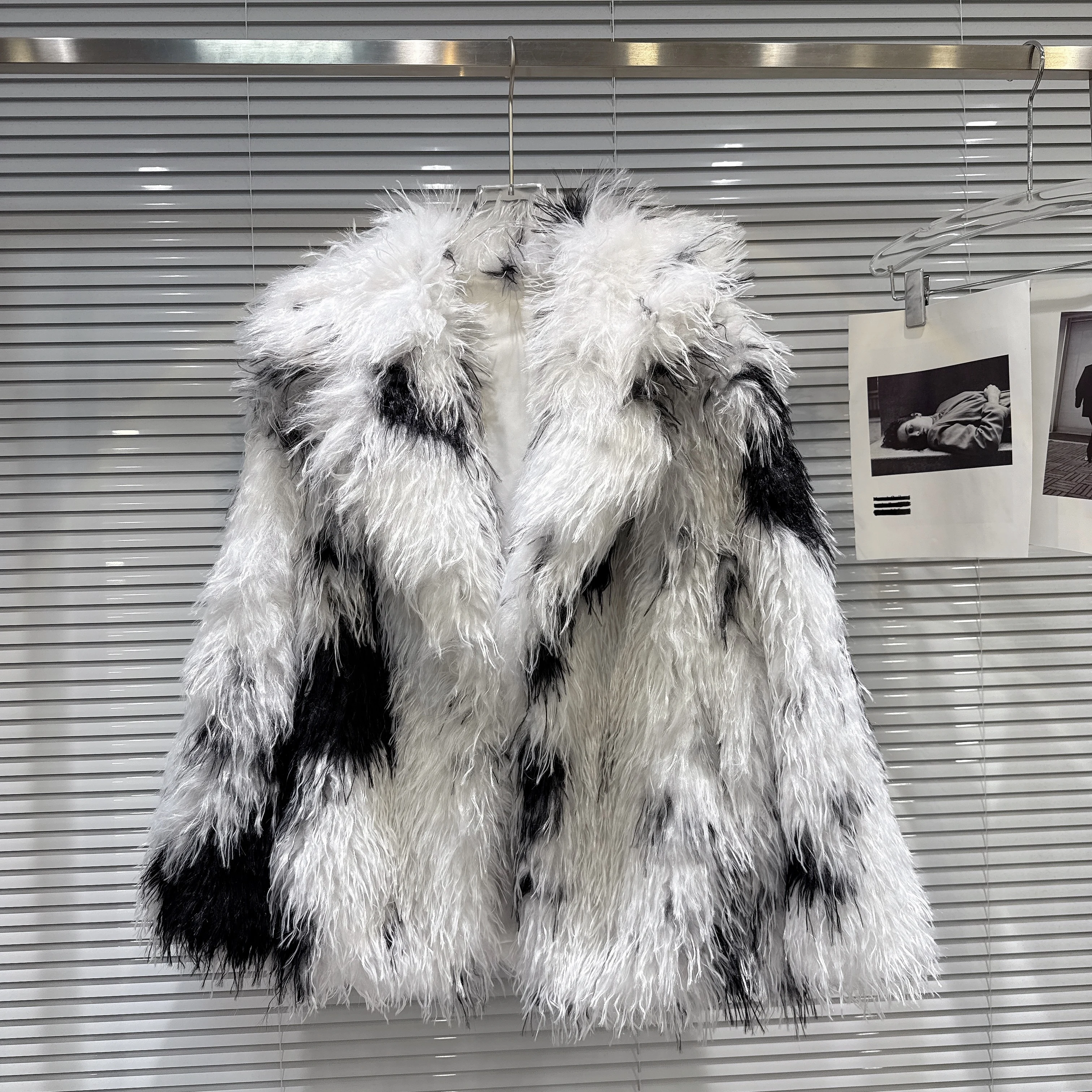 2025 inverno estilo coreano moda elegante socialite casaco de pele do falso turn-down colarinho manga longa engrossado quente fofo jaqueta feminina