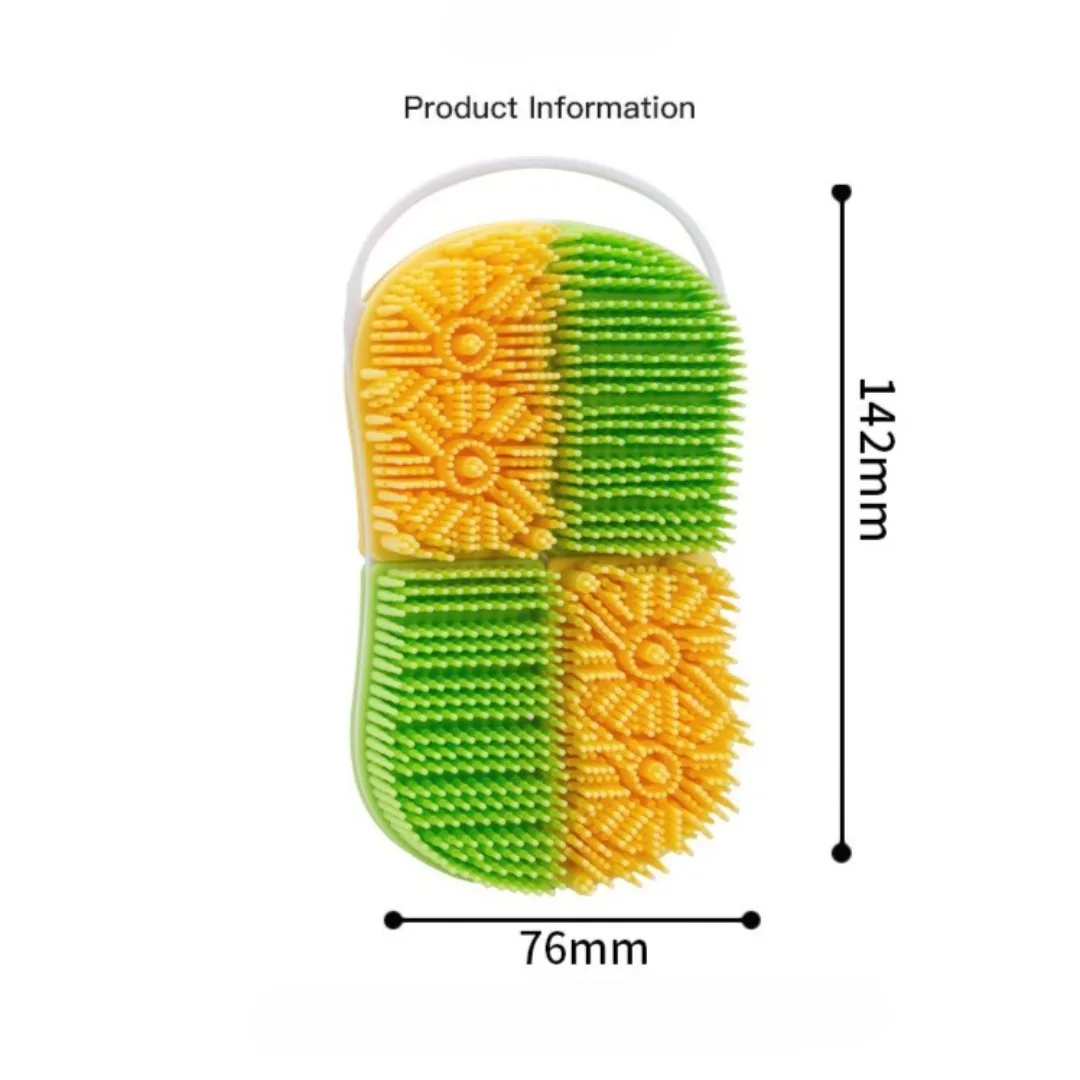 부드러운 실리콘 바디 스크럽 각질 제거 샤워 등 마사지 클렌징 브러쉬 세척이 간편한 바디워시 마사지 실리콘 목욕 브러쉬