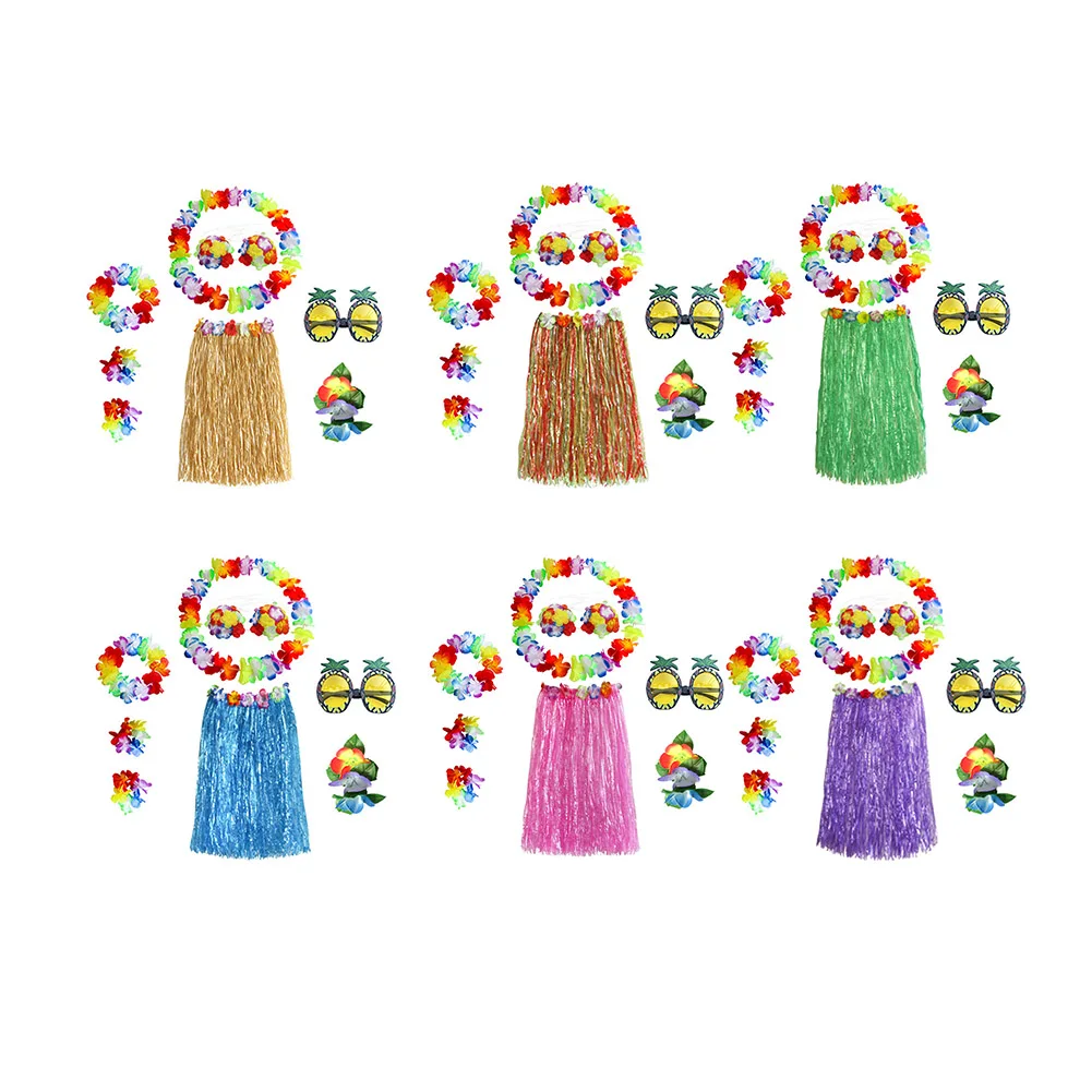 Traje de falda de paja de moda para fiesta, disfraz interesante de Hawái, falda de paja para festival, decoración, traje de falda de paja para niños para escenario y playa