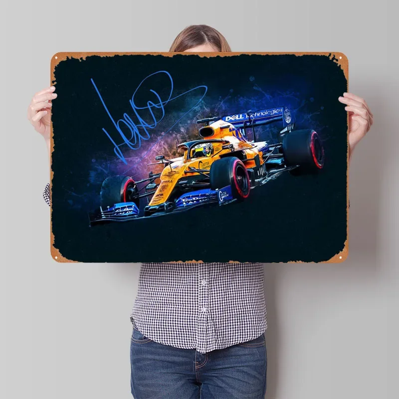 Lando Norris Sign Sport Metal Poster Man Cave Vintage Metal Tin Sign Plaque for Pub Club Wall Art Decoration Retro Art of Murals