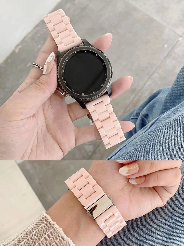 

Ремешок полимерный для наручных часов, резиновый браслет для Samsung Galaxy watch 6 5 pro/4 classic 46 мм/42 мм/Active 2 40/44 мм Gear S3 Frontier, 20/22 мм