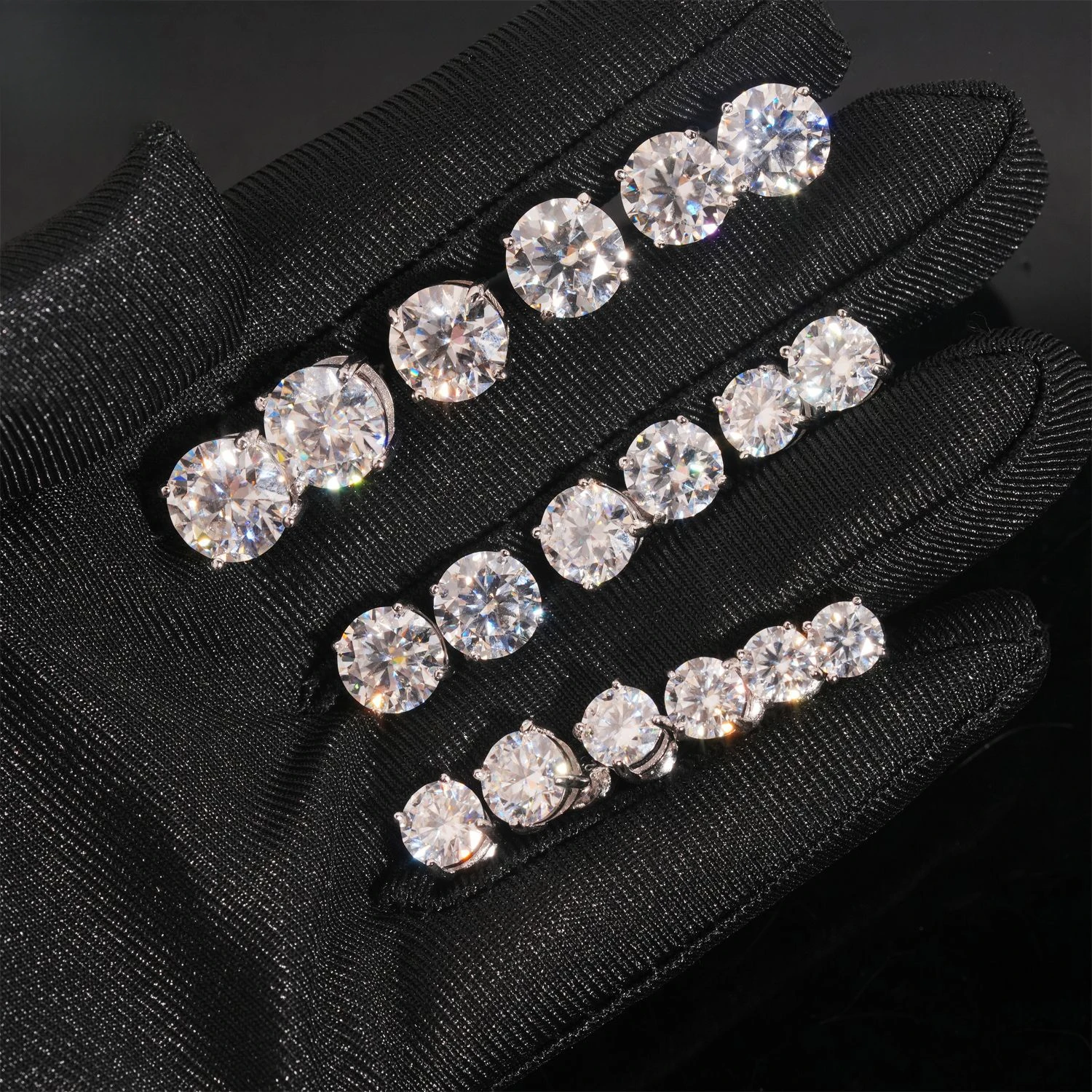 Ts 0.1-3Ct 925 Sterling Silver Full Moissanite Stud Earrings for Women Men Multi-color D VVS1 Brand Earrings Luxury Jewelry Gift