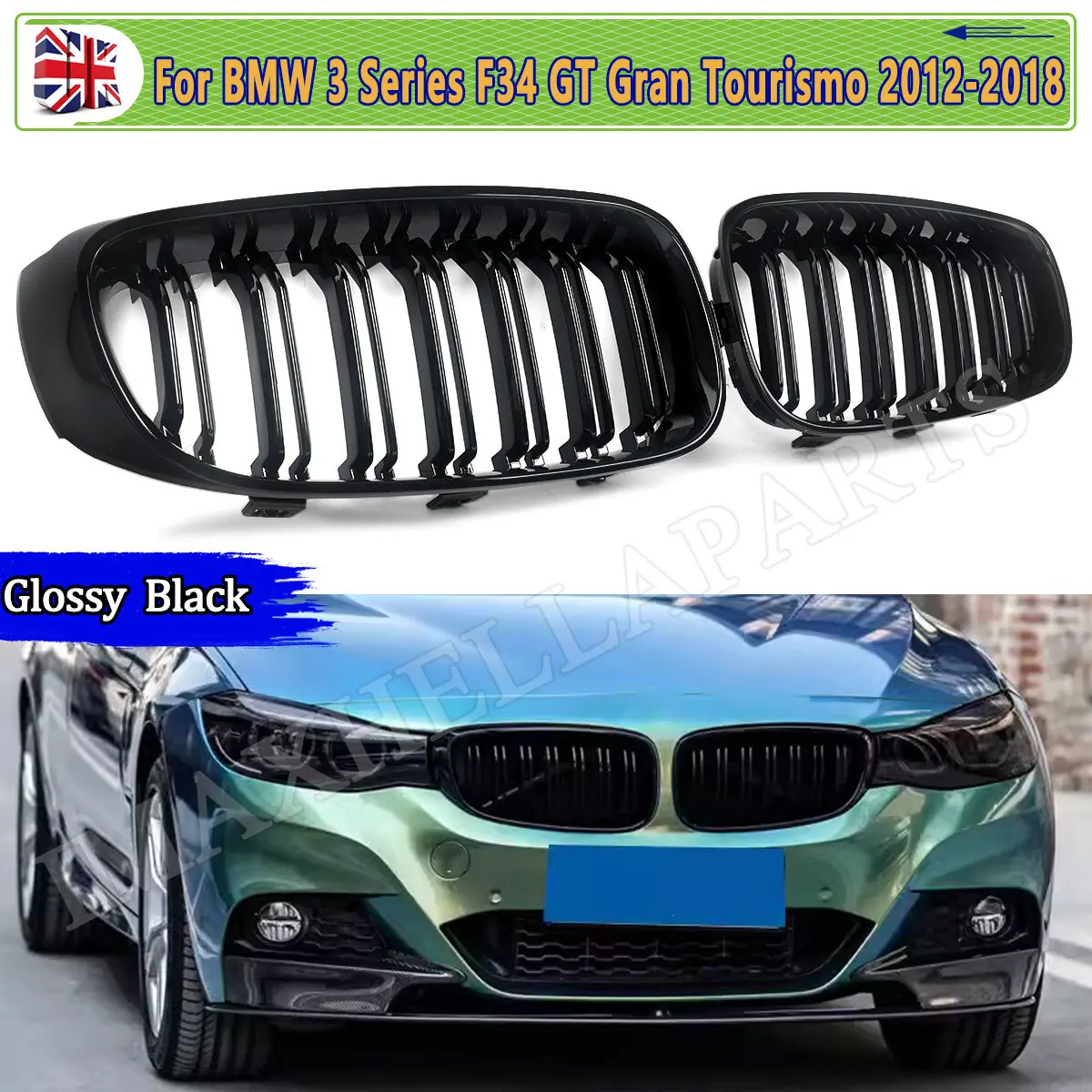 

Grill Replace FOR BMW F34 3 SERIES GT GRAN TURISMO 2012 2013 2014 2015 2016 2017 2018 FRONT KIDNEY GRILL GRILLE GLOSS BLACK