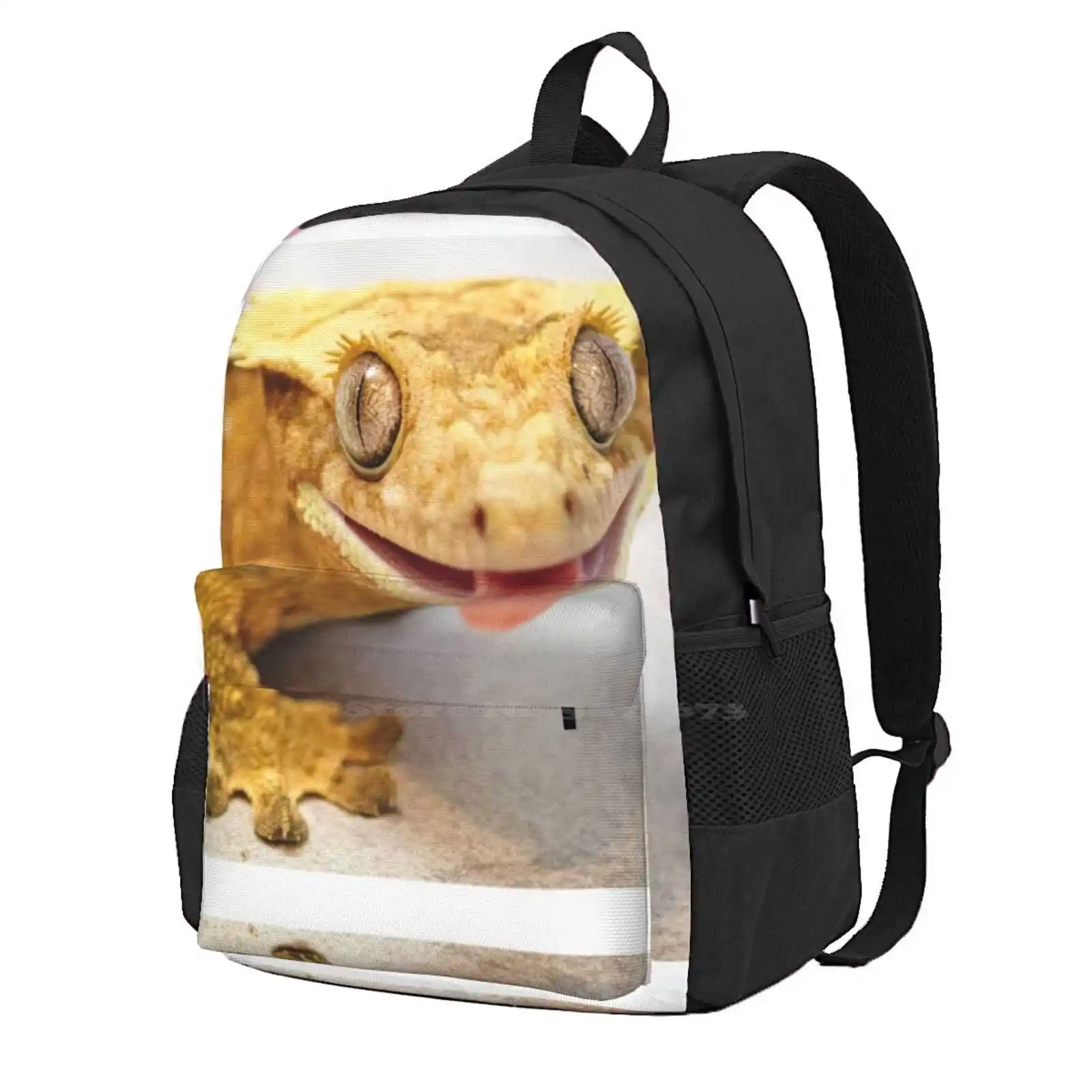 

Male Crested Gecko Fashion Travel Laptop School Backpack Bag Reptiles Geckos Crested Gecko Eyelash Gecko Lizard