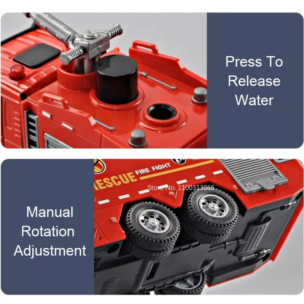 1:32 modelos de motor de bombeiros brinquedos carros liga fundição portas abertas veículos com música leve carro em miniatura para meninos brinquedo educativo