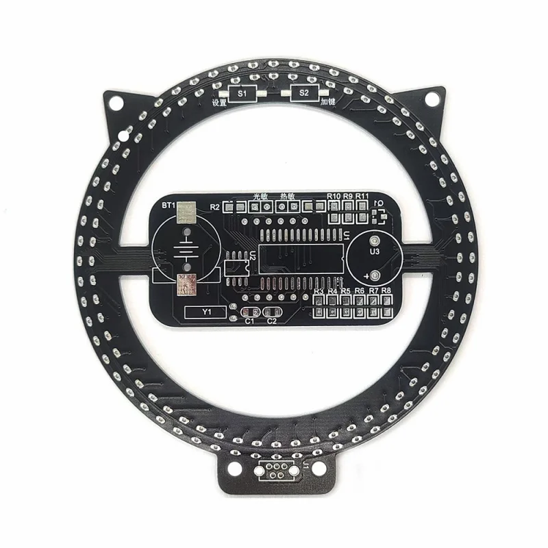 Zegarek DIY zestaw elektroniczny z obrotową wyświetlacz temperatury i czasu ledową DS1302 zestaw do zegara nauka lutowania projektu lutowniczego