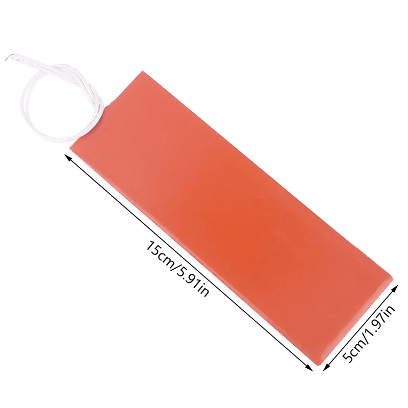 1pc 30W 12V Silicone Engine Oil Tank Heater Pad - 5x20cm Rubber Warming Mat