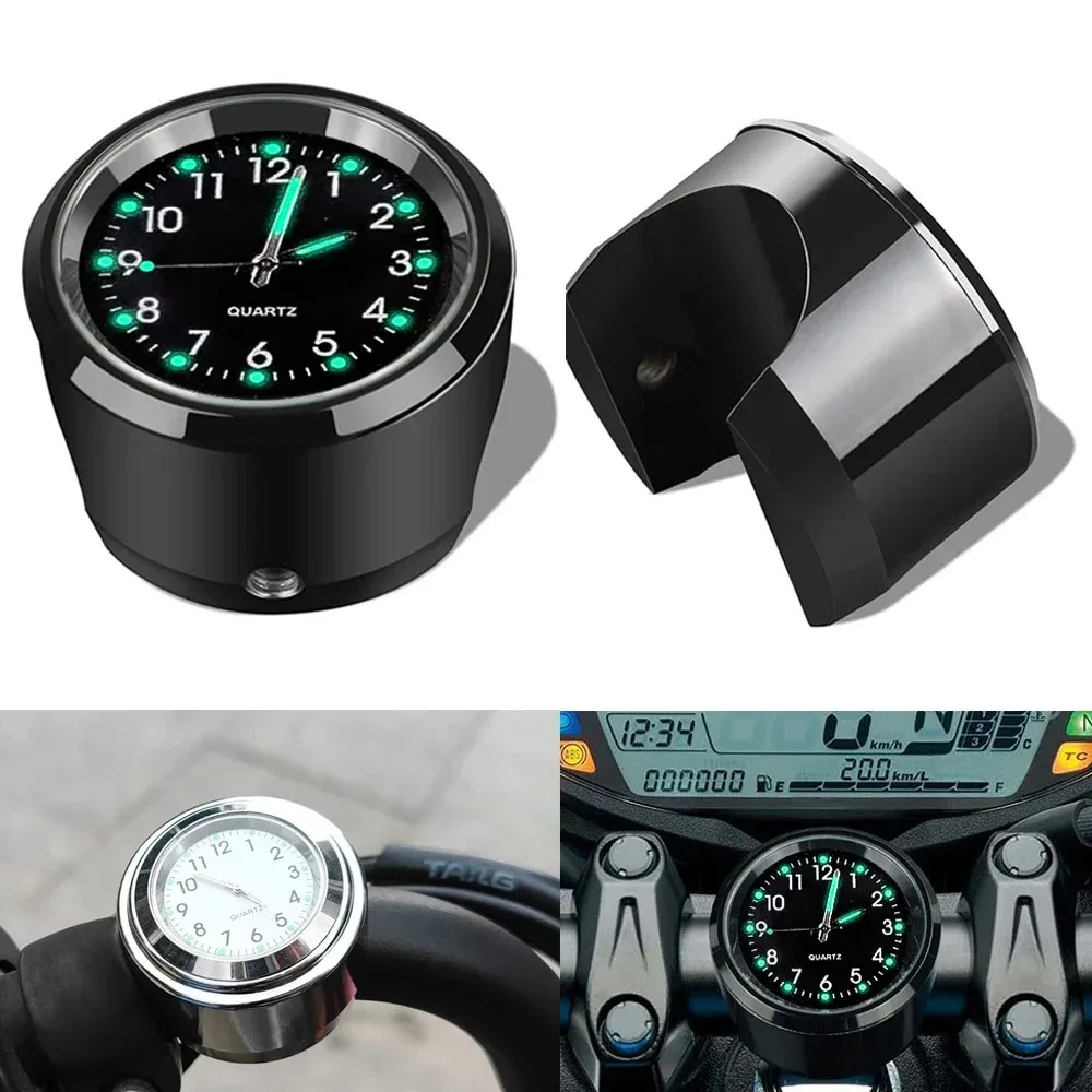 Motorcycle Handlebar Clock Aluminum Luminous Night Vision Watch Waterproof Shockproof Buckle Watch For Motobike Bicycle