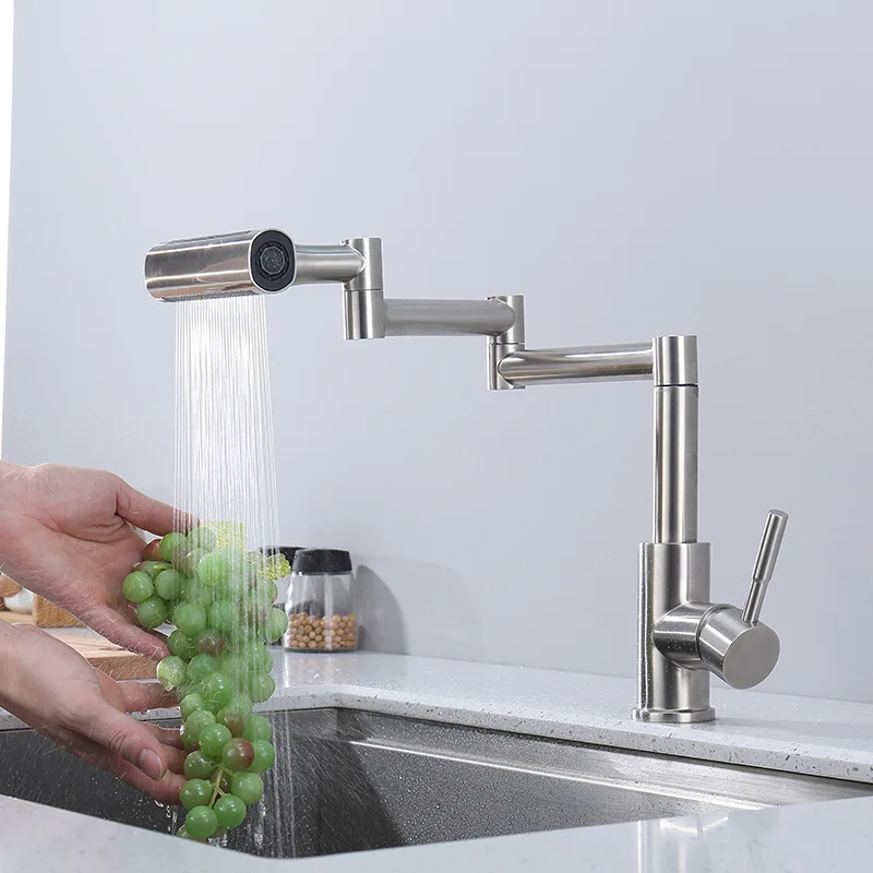 Modern, folding, kitchen, faucet, single hole, hot and cold, balcony, universal, vegetable basin