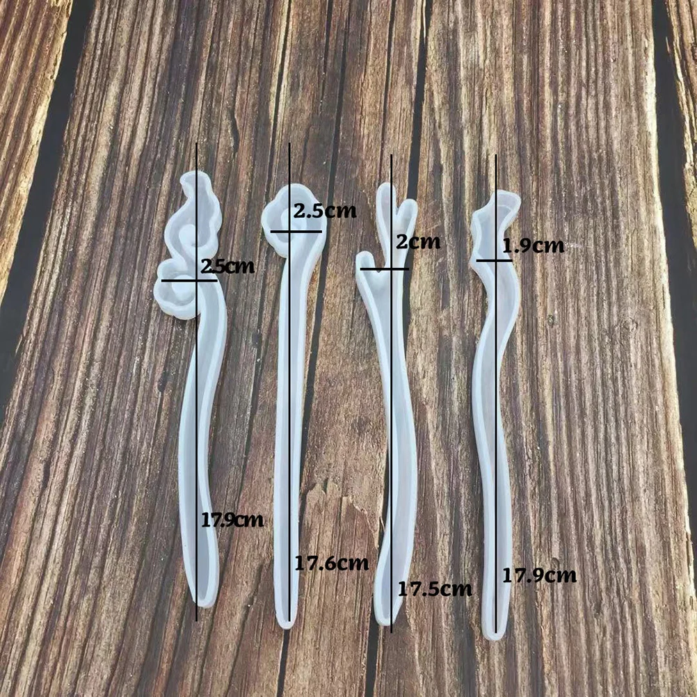 

8 Pcs Jewelry Hairpin Mold Barrettes Making Epoxy Casting Molds Manual Silicone