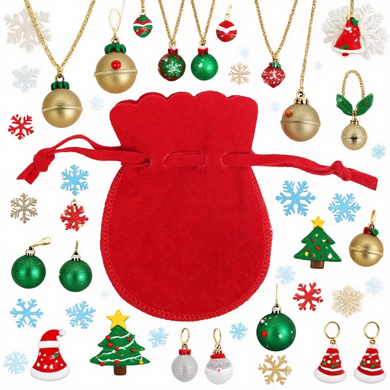 

10pcs Drawstring Jewelry Bags Velvet Pouches 7*9cm Handmade Earring Necklace Organizer Storage Christmas Gifts Packaging