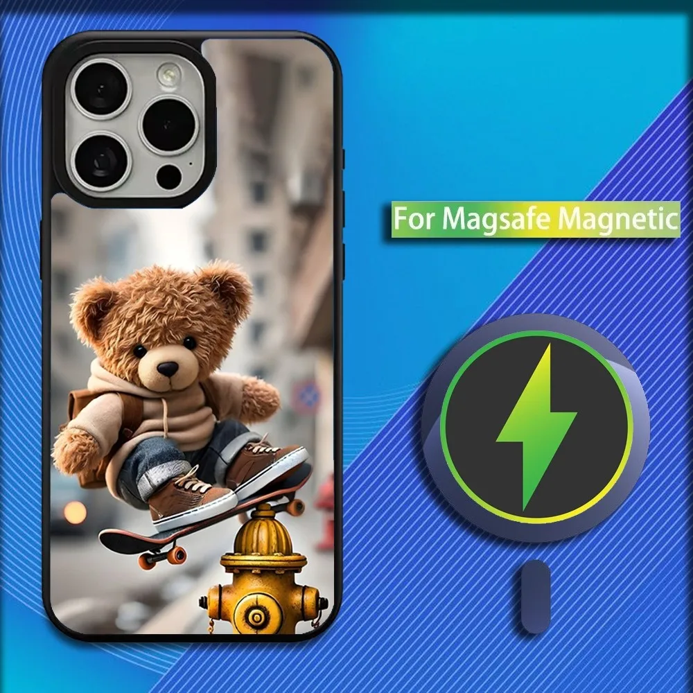 T-Teddy-Bear Cool Phone Case For iPhone 16,15,14,13,12,11,Plus,Pro,Max,Mini Magsafe Magnetic Wireless Charging