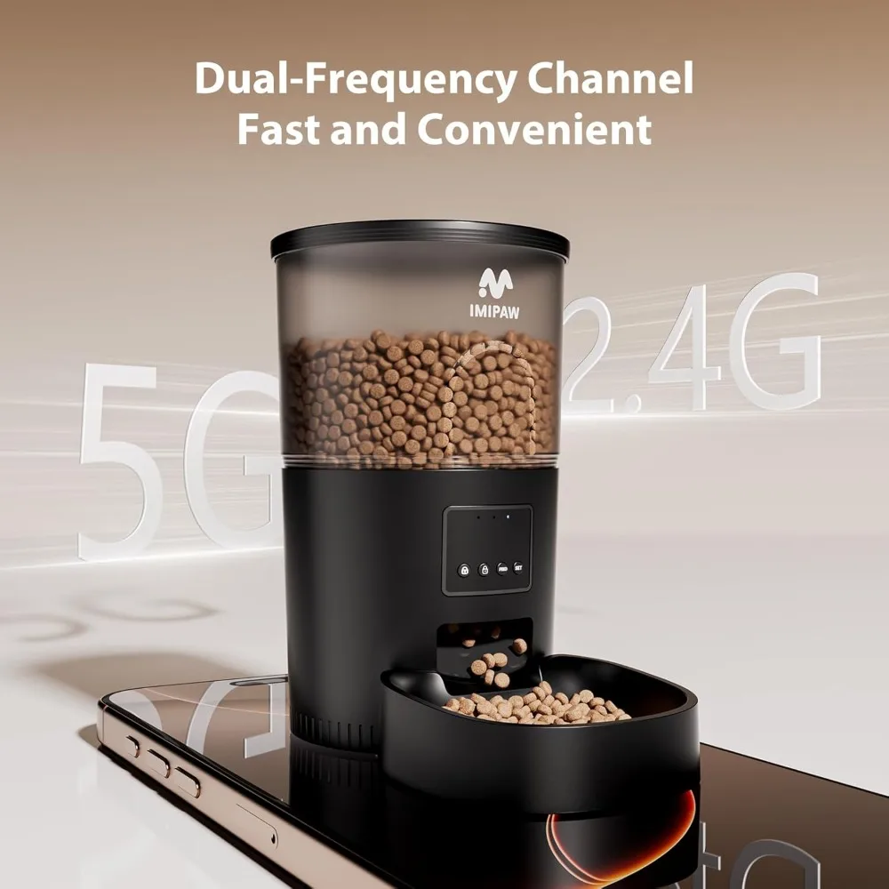 Automatic Cat Feeder and Water Dispenser Combo with WiFi App Control, Timed Feeding, Filtration System for Small Pets