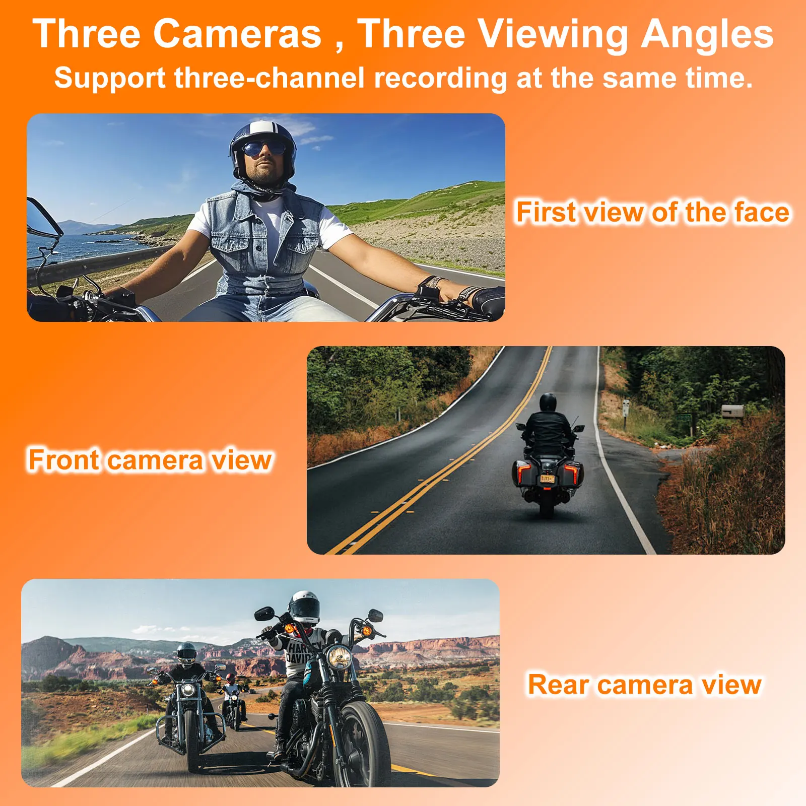 Cámara de salpicadero para motocicleta de 6,25 pulgadas TPMS Moto Carplay Android Auto 1080P pantalla HiCar Sensor de luz grabación en bucle control con cable