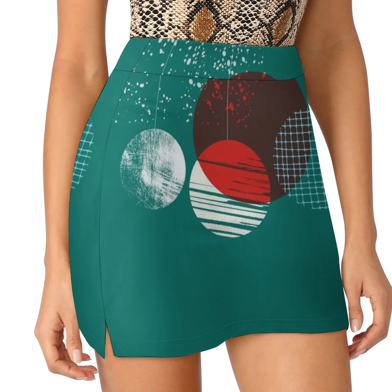 Geometric Christmas Baubles Skirts Woman Fashion 2022 Pant Skirt Mini Skirts Office Short Skirt Christmas Abstract Geometric