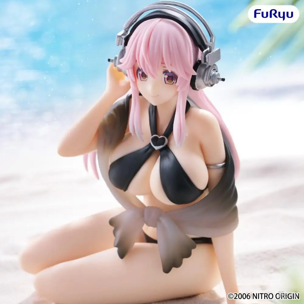 Official Genuine In Stock Furyu Bicute Bunnies Figure Super Sonico Black Bikini Figure Anime Model Boxed Toy view 4