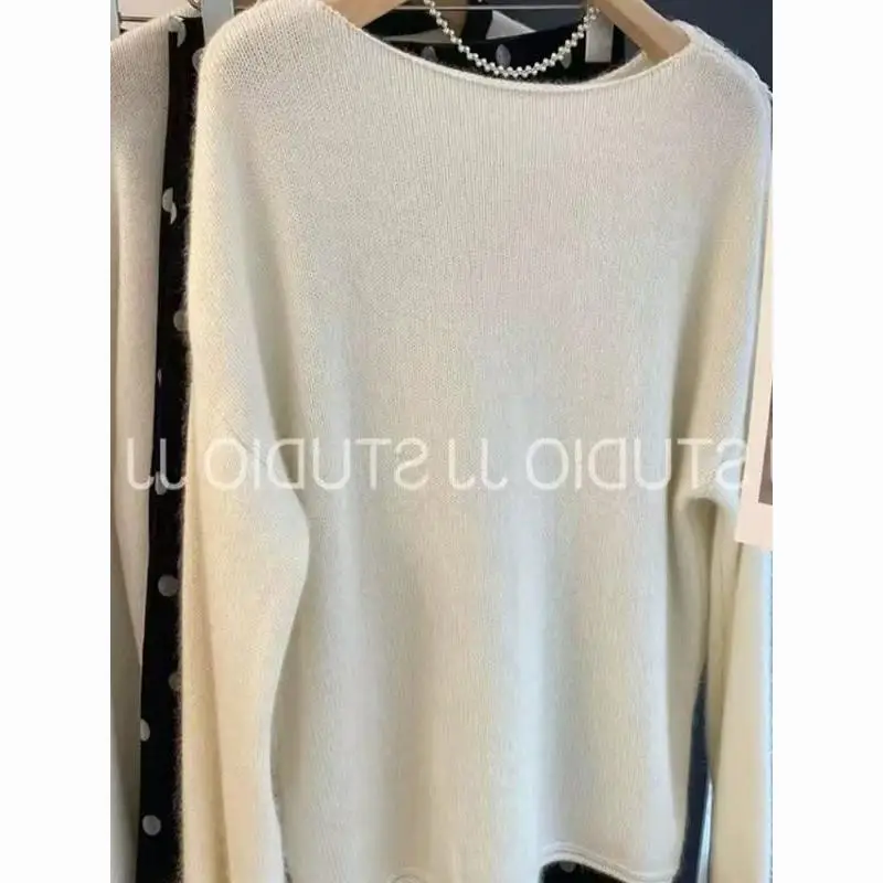 韓国ファッション ルーズプルオーバー レディース 2025年秋新作 ゆったりスタイル ソフトでスティッキーなレース 花柄 ブライト インナーニット セーター トップス