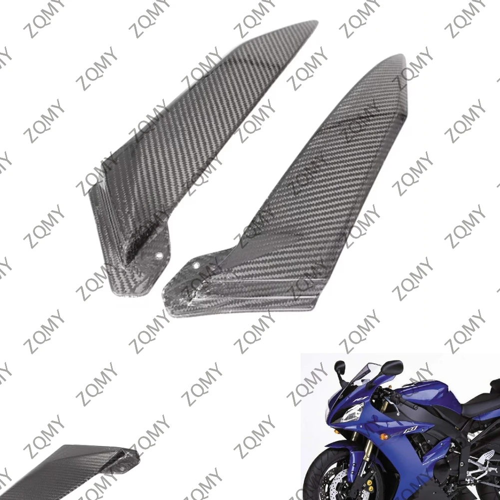 

2 шт., боковые обтекатели из углеродного волокна для бака мотоцикла Yamaha YZF R1 2002 2003